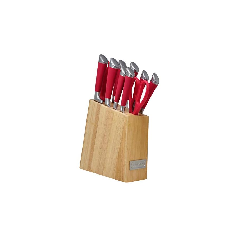 Cuisinart-C77SS-11PRDGR-11-Piece-Arista-Collection-Cutlery-Stainless-Steel-Knife-Block-Set-Red Cuisinart C77SS-11P 11-Piece Arista Collection Cutlery Knife Block Set, Stainless Steel (Red)