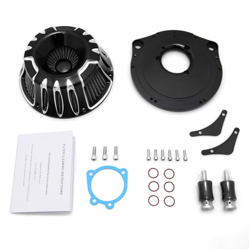 Image of For harley air cleaner filter Touring street glide road king electra tri trike Dyna Sportster XL 883 1200 Softail air intake (Deep style -Contrast Cut, B-For Softail /Dyna 93-15 ，Touring 01-07)