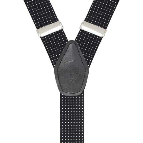 Peluche Polka Dots 3.5cm Strap Width Elastic Suspenders for Men