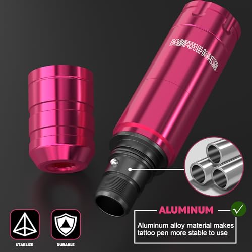 Image of Wormhole Tattoo 79PCS Wireless Tattoo Practice Gun Kit - Battery Pack 1,500mAh Capacity, 20PCS Tattoo Needles for Beginners and Tattooist - Pink
