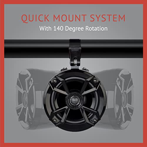 Noam Nutv5-S V.2 - Atv/Golf Cart/Utv Waterproof Speakers Bluetooth 2.1 Marine Stereo System #TOP3