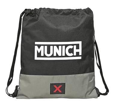 MUNICH CAMP NEGRO - Mochila Saco Plano Grande, Mochila, Ideal para Niños de Diferentes Edades, Cómoda y Versátil, Calidad y Resistencia, 35x40 cm, Color | Ya disponible en tu tienda friki favorita! En mundofriki.es!