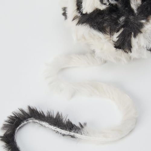 Image of NICEEC Faux Fur Yarn Super Soft, Chunky & Fluffy, Eyelash Yarn for Crochet & Knitting(Total Length 210yds /10.6oz) - Panda /300g