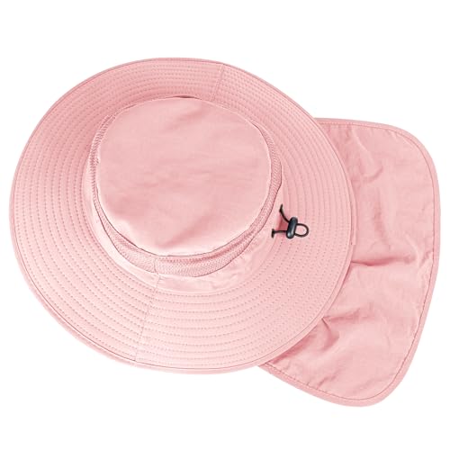 Image of Sun Hats for Men Women Fishing Hat UPF 50+ Breathable Wide Brim Bucket Hats Summer UV Protection Safari Hat with Neck Flap