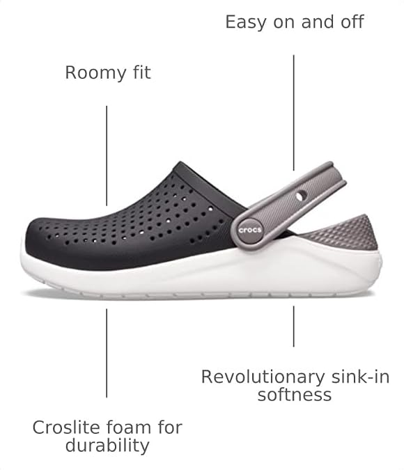 Crocs Unisex-Child LiteRide Clog, Black, 13 Little Kid