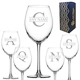 All Things Personalised Enoteca Copa de Vino Grande 550 ml - Con Iniciales y Nombre Personalizados - Regalo Vino para Cumpleaños, con Caja de Regalo