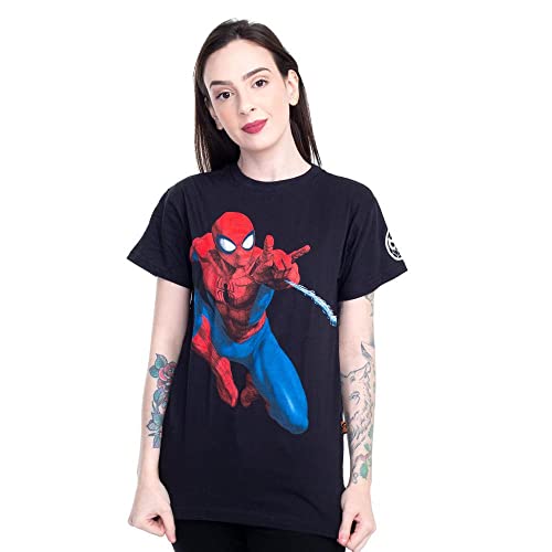 Camiseta Spider Man, Piticas, Adulto e Infantil Unissex, Preto, 12