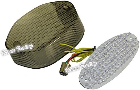 Señales de giro de freno con marcado DOT marcado E Luz LED integrada para BMW R1100S R 1100 S 1998 1999 2000 2001 2002 2003 2004 2005 (lente ahumado)