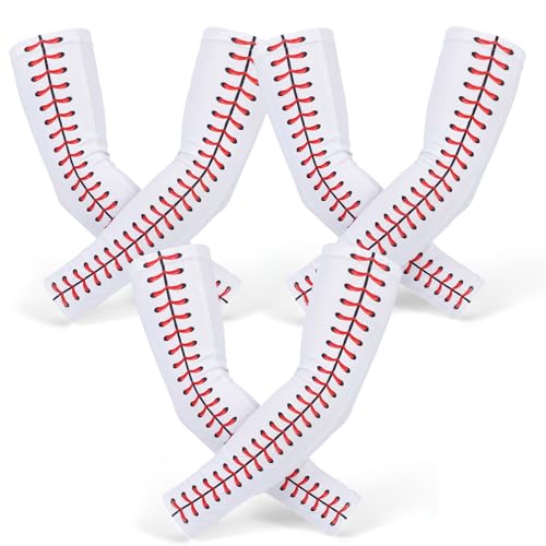 Chicingyou 3 Pairs Baseball Compression Arm Sleeves for Men Breathable Baseball Arm Sleeves Youth Cooling UV Sun Protection Sports Compression Cover for Outdoors Workouts Parades and Sporting Events