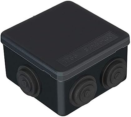 IP55 Black 85x85x50mm Weatherproof Outdoor CCTV IP Junction Box, External Electrical Junction Box with Waterproof PVC Plastic Enclosure for Transformers, Terminals, CCTV, LED Underground Lights
