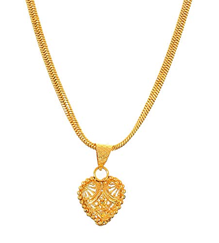 Image of Handicraft Kottage Chain Pandent Gold Plated Casual Necklace Jewellery for Women /Girl - Round