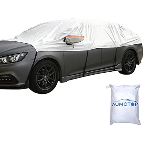 Aumotop Windshield Sun Shades Cover, Universal Ice and Snow Shield Car Half Windshield Window Protector Cover with Reflective Straps for Snow, Hail, UV, Frost for Sedan SUV Cover