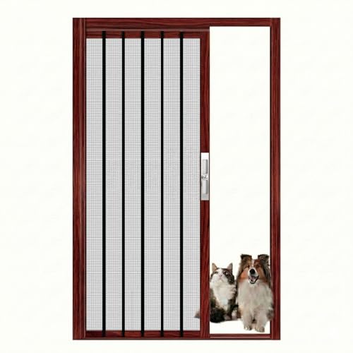 Puerta Plegable de Acordeón Interior Sin Taladrar a Medida, Mosquitera Corredera Retráctil con Cerradura y Marco de Aluminio, Separador de Ambientes para Patio, Terraza y Garaje