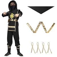 Aoowu Disfraz Ninja Samurai para Niño - Set 3 Piezas con Mono y