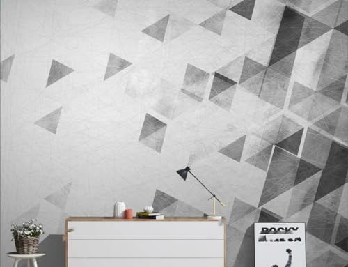 Fotomurales Tapiz Fotográfico 3D Papel Pintado Moderno Minimalista Blanco Y Negro Con Motivos Geométricos 400x280cm Papel Pintado Decoración de la pared del Dormitorio de la Sala de Estar Moderna
