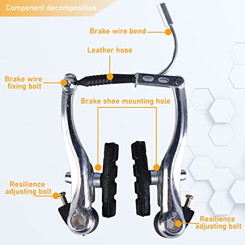 Nasharia Bike Brakes: Mountain Bike Accessories Bicycle Brake Cable Kit Set Universal Aluminum Alloy Front Bike Brake And Rear Bike Brake Cable With Callipers Levers Cables Multi-Tool Wrenches Silver #TOP2
