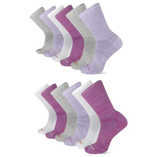 Image of Merrell Unisex Adult Men's and Women's Cushioned Midweight Ankle Socks - 4, 8, 12 Pairs - Moisture Wicking