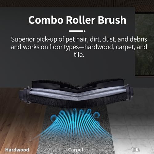 18 Pack Accessories Kit for Ecovacs Deebot OZMO U2 DGN22 U2 Pro Robot Vacuum Cleaner, 1 Main Brush, 6 Side Brush, 6 HEPA Filter, 5 Mop Cloth