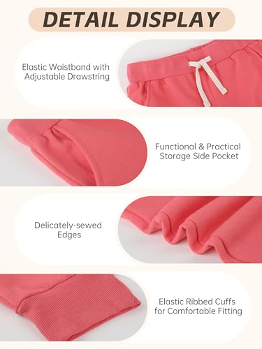 3 Pack Toddler Sweatpants Cotton Baby Girls Joggers Toddler Girls Sweatpants with Pocket Drawstring3