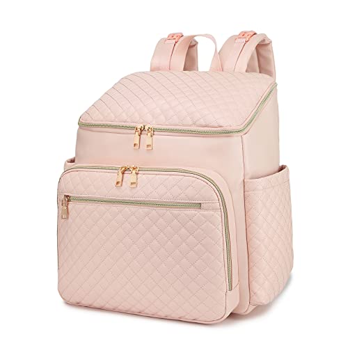 Image of seyfocnia Diaper Bag Backpack for Women, Diaper Bag Leather with Stroller Strap Large Opening, Cute Travel Bag for Mom Dad