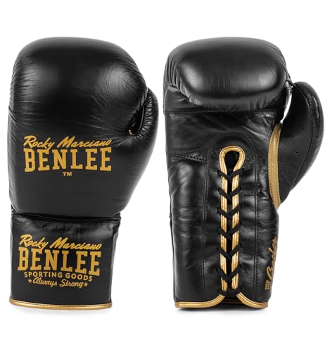 Gants de boxe en cuir BENLEE Crasher noirs pour entraînement intensif au sac