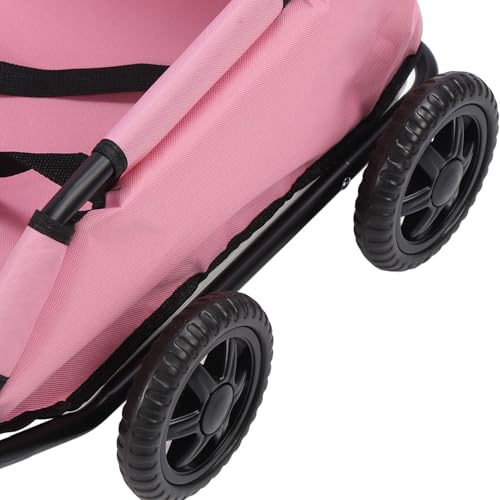 4-Rad Faltbare Hundekarre, Tragbarer Kinderwagen für Haustiere, Katze Hundewagen Hundebuggy, 51 X 35 X 23cm Hundewagen für Hunde, Katzen und Andere Kleintiere