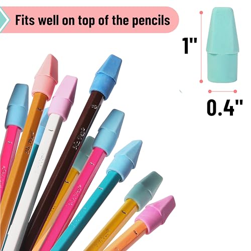 Image of Mr. Pen- Pencil Erasers Toppers, 1000 Pack, Colorful, Latex Free, No Smudge | Mr Pen Erasers for Pencils