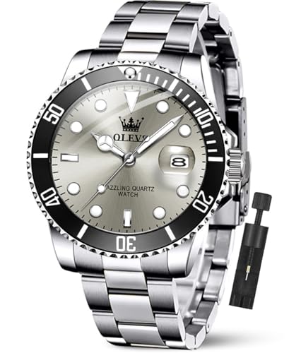 Image of OLEVS Luxury Watches for Men Big Stainless Steel Waterproof Quartz Analog