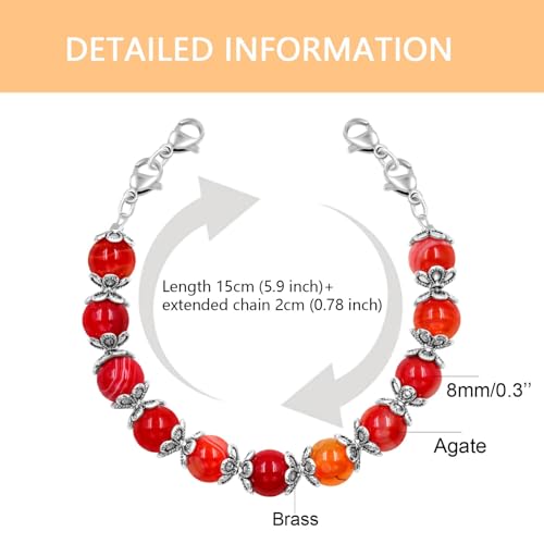 Image of Interchangeable DIY Semi-Finished Medical Alert Bracelet - 8mm Natural Stone Bead Adjustable Dual-Use Bracelet - YA5062