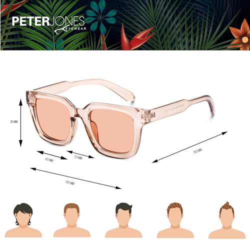 Image of Peter Jones Unisex Large Square UV /UB Protected Sunglasses (3803)