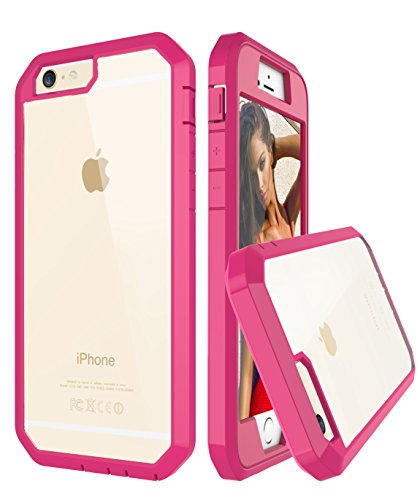 iPhone 6S Case, iPhone 6 Case, Style4U Slim Shock Absorbent Scratch Resistant Full Body Protection Hybrid Armor Defender Case for Apple iPhone 6S / 6 with 1 Stylus [Hot Pink]