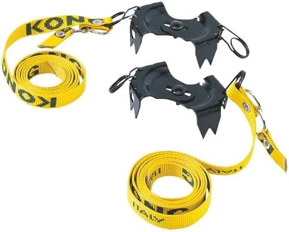 Kong Italy Grodel 4-Point Small Crampons – Carbon Steel Ice Traction Cleats with Lace Binding, Made in Italy