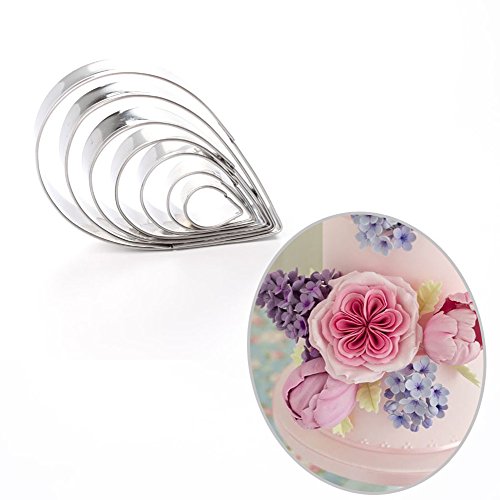 7Pcs Rose Petal Cutter Set Gum Paste Fondant Cake Cutters Decorating Tools #TOP3