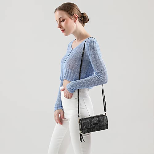 Image of Lanyani RFID Crossbody Wallet Wristlet Purse with Phone Pocket For Women Vegan Leather