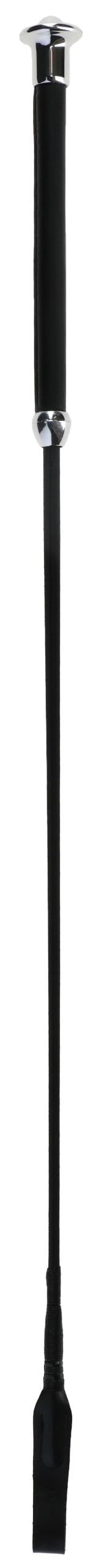 Kerbl Jumping Whip Black 65 cm with Faux Leather Handle and Swatter