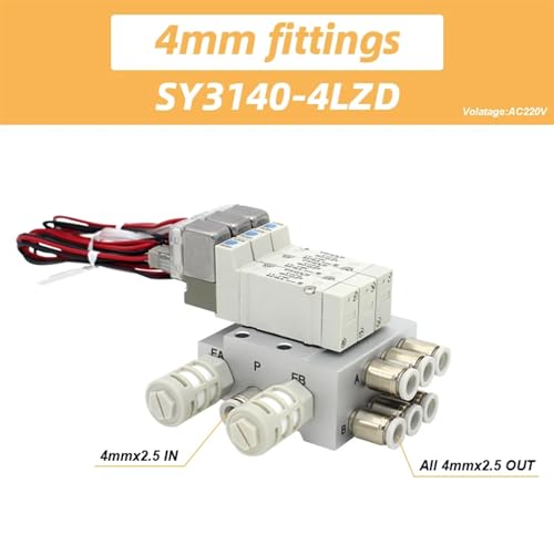 Vanne de commande SY3140 à commutation rapide pour automatisme 4mm - 3