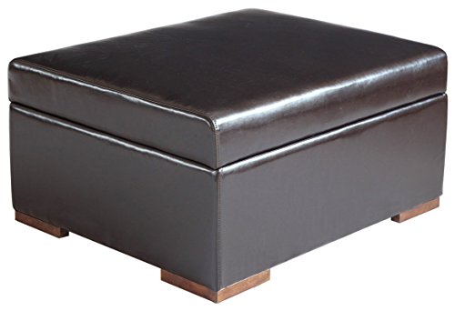 SpaceMaster iBED Convertible Ottoman Foldaway Bed Sleeper Cot Faux Leather Single Size, Dark