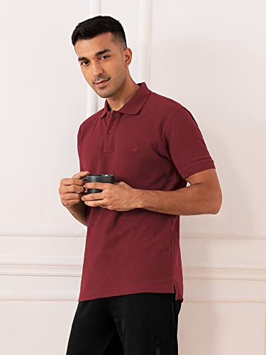 Image of XYXX Men's Solid Regular Fit Polo Shirt