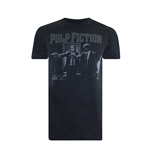 Pulp Fiction Vengeance Camiseta, Gris (Dark Heather), XXL para Hombre