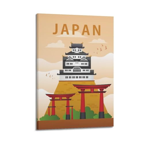Paysage japonais Torii Gates poster déco chambre et tableau toile style cadre