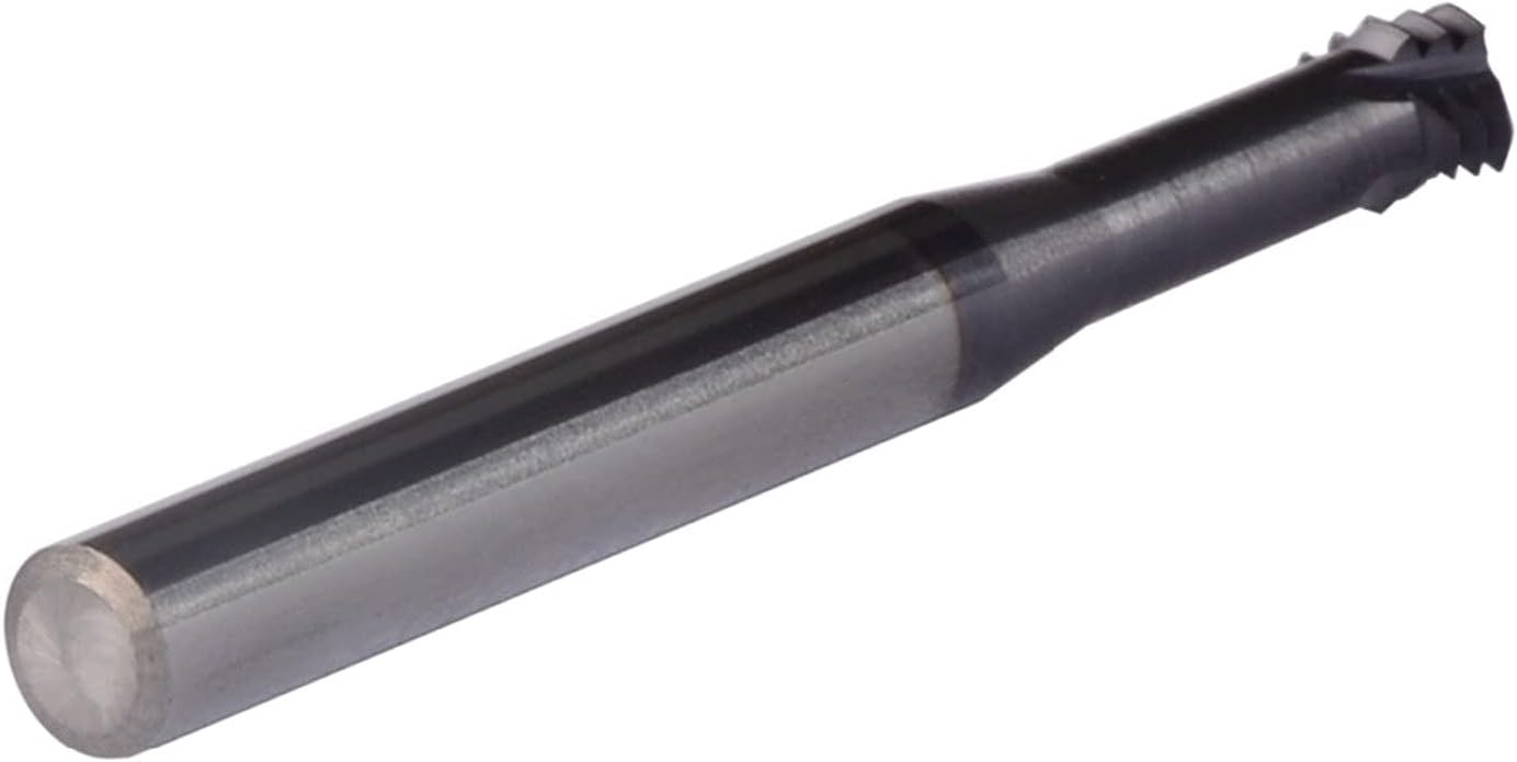 1pc Milling Bits Spiral Cutters Carbide Alloy 3 Tooth Coated M1.0 - M12 Thread End Mills CNC Bit Flat End Mill Threading Milling Cutter Tool for ISO Metric Thread(TRT M1x0.25 H4)