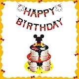 CGG Birthday Cupcake Stand With Happy Birthday Banner Party Supplies Kids Birthday Decorations Kid's