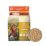 Feline Natural High Protein Dry Cat Food, Freeze-Dried Diet with 98% Meat, Organs & Seafood, No Peas, Grains, or Artificial Additives, Made in New Zealand, Chicken, 11oz
