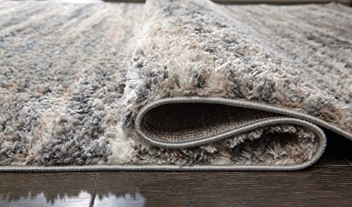 Signature Design by Ashley Modern Shag Rug 8x10, Gray and Beige - image 4