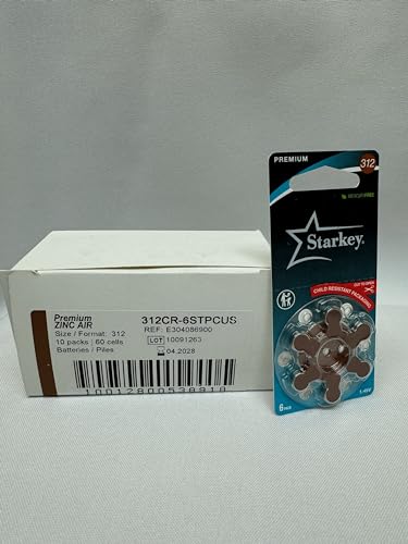 Starkey Size 312 Premium Hearing Aid Batteries - 60 Pack