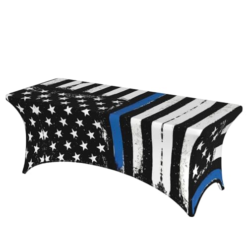 Housse de table extensible élasthanne bleu rétro drapeau USA - 2
