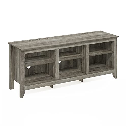 Image of Furinno Jensen TV Stand for TV up to 65 Inch, 2-Tier Grey Entertainment Center, TV Console with Cable Management, for Living Room, Bedroom, Grey Oak