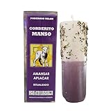 amanda Velón CORDERITO MANSO Velón de Corderito Manso para Amansar y Aplacar  Vela Especial Ritualizada para Dominar a una Persona  Incluye Malla Lila Especial e Instrucciones de Uso con Oración.