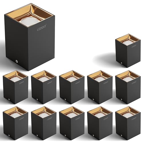 Image of 10W Warm White Square Surface Cylindrical Shape Indoor Ceiling Mounted Spot Light COB Down Light with Aluminium Body - Rose Gold Pack of 12 (with 2 Years Warranty)