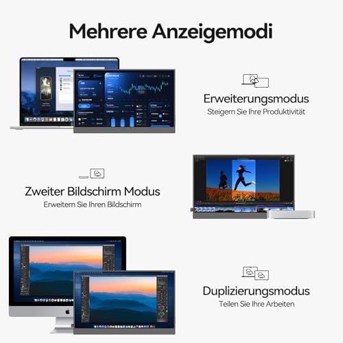 Intehill Tragbarer Monitor 15,6 Zoll Matt IPS 1080P – Ansicht 5